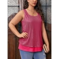 thumbnail image 4 of Plus Size Summer Sleeveless Women Sequin Patchwork Tank Tops Shirt, 4 of 5