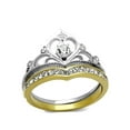 thumbnail image 2 of His and Hers Wedding Rings 3 Pc Yellow Gold IP Crown Stainless Steel Wedding Set, 2 of 6