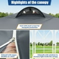 thumbnail image 3 of SANOPY 10' x 10' Straight Leg Pop-up Canopy Tent Easy Two Person Setup Instant Outdoor Canopy Folding Shelter with 4 Removable Sidewalls, Air Vent on The Top, 4 Sandbags, Carrying Bag, Gray, 3 of 12