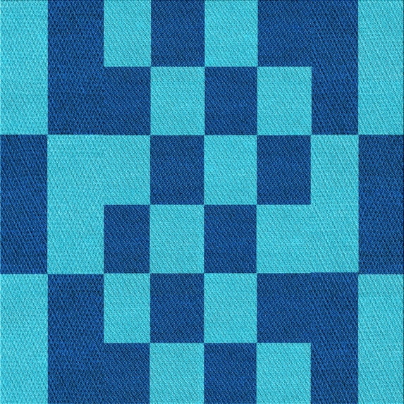 Ahgly Company Indoor Square Patterned Blueberry Blue Area Rugs, 4' Square