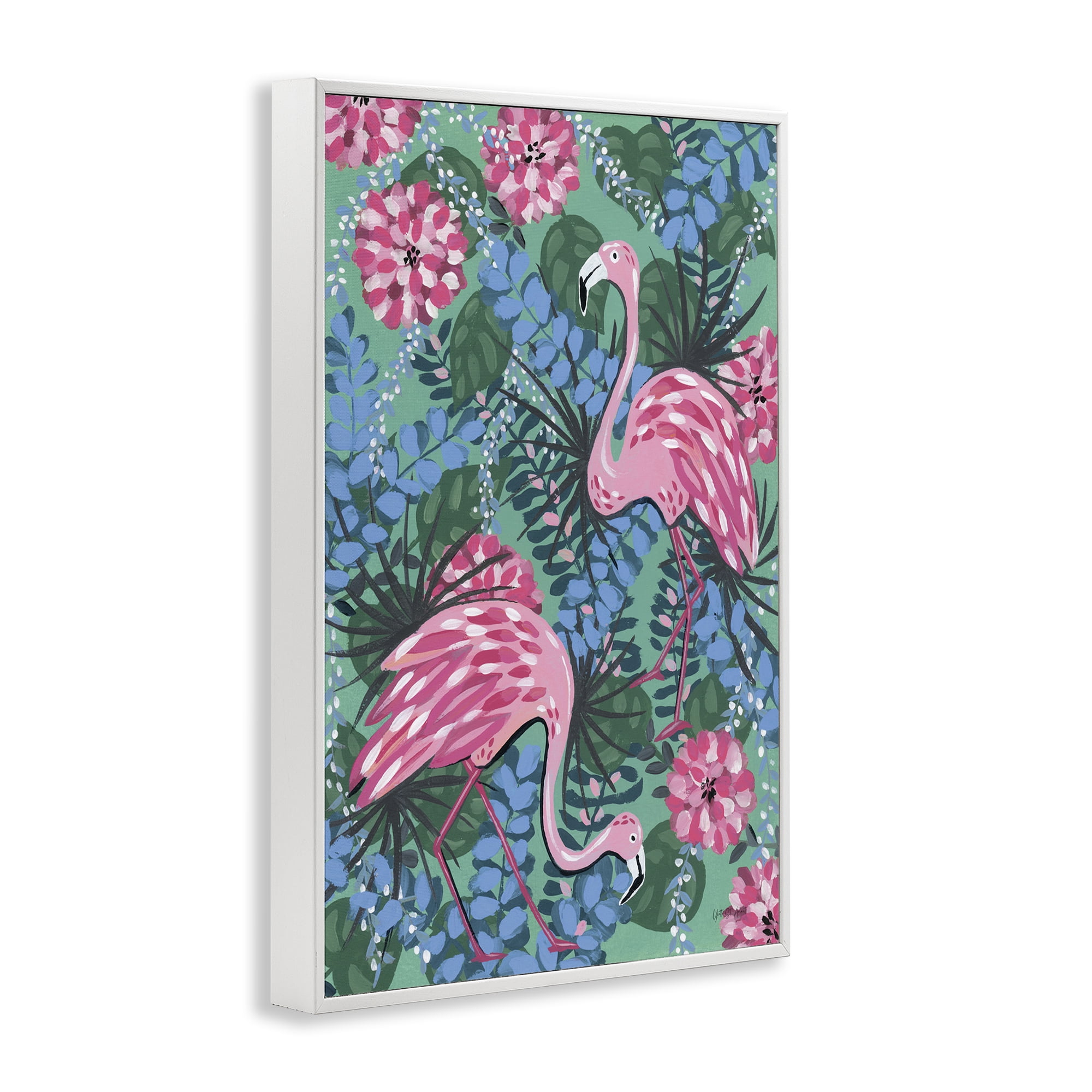 Stupell Industries Maximalist Flamingos Pattern Animals & Insects Painting White Framed Art Print Wall Art, 16 x 24