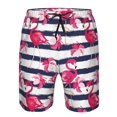 thumbnail image 4 of Yiaed Flamingos Print Men's Swim Trunks with Lining Quick Dry Sports Shorts Beach Shorts Boardshorts-Large, 4 of 5