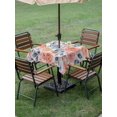 thumbnail image 4 of Outdoor Tablecloth with Umbrella Hole for Patio/Picnic/Party/Camping, Botanical Pink Blue Waterproof Table Cloth Square Cover Washable, Farmhouse Country Watercolor Flower Leaf (54"x 54"), 4 of 9