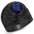 thumbnail image 2 of TK414707J - IP Black(Ion Plating) Stainless Steel Ring with Synthetic Synthetic Glass in Sapphire, 2 of 7