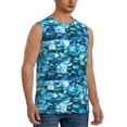 thumbnail image 2 of Uemuo Blue Kyanite Pattern Men's Sleeveless T-Shirt,Muscle Athletic Tank Top, Moisture-wicking Quick-dry Breathable Classic Tee Top for Gym Run Outdoor Sports-Large, 2 of 8