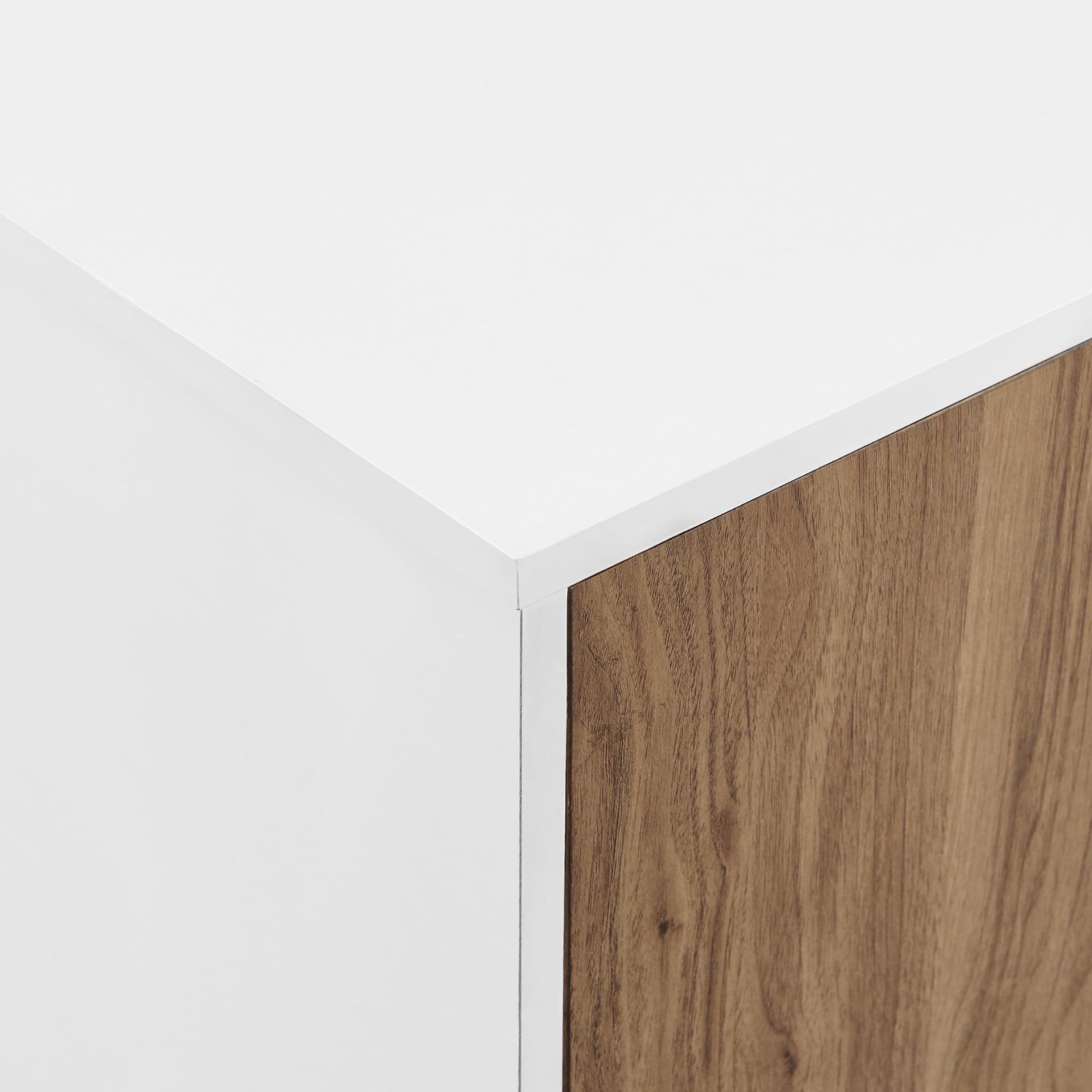 Desert Fields Blakely Mid Century Modern 2-Drawer Sideboard, White/English Oak