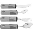 thumbnail image 4 of Curved Handle Adaptive Utensils For Patients Offering Easy To Clean Use Grey 1 Set, 4 of 5