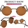 thumbnail image 4 of Gafas de Sol AIEYEZO Steampunk Redondas con Montura Metálica 100% UV400, 4 of 6