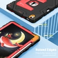 thumbnail image 4 of Fintie Rugged Case for iPad (A16) 11th Generation 11 Inch (2025), iPad 10th Generation 10.9 Inch (2022) - Heavy Duty Shockproof Kid-Friendly Protective Cover, Built-in Kickstand, Black/Red, 4 of 10