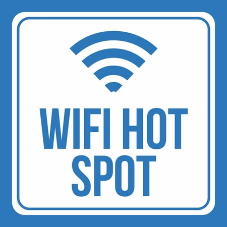 Wifi Hot Spot Print White Blue Internet Signal Picture Notice Window Public Restaurant Office Business Signsa,