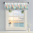thumbnail image 5 of Summer Beach Window Valance for Kitchen, Ocean Colorful Coral Shell Starfish Seaweed Black Plaid Rod Pocket Short Curtain for Small Windows, Light Filtering Decorative Valance, 42 x 18 Inch, 5 of 9