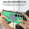 thumbnail image 5 of Case for Samsung Galaxy A16 5G Magnetic Compatible with Mag-Safe, Slim Luxury Skin-Feel PU Leather Shockproof Cover Magnetic Support Car Mount Phone Case for Samsung Galaxy A16 5G, Green, 5 of 10