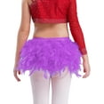 thumbnail image 4 of Aiihoo Kids Girls Jazz Dance Outfit Sparkly 2 Piece Ballet Lyrical Dance Crop Top with Feather Purple 16, 4 of 5