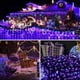 thumbnail image 5 of Guirnalda de luces de Halloween, 22 m, 200 LED, 8 modos, luces solares de Navidad, impermeables, decorativas, para jardín, patio, hogar, fiesta, boda, decoración al aire libre (morado, paquete de 2), 5 of 7