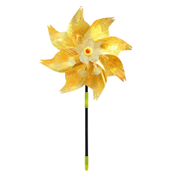 Holographic Laser Reflective Bird Repellent Wind Spinner, Rotating Sparkle Pinwheel Yard Ground Stake for Outdoor Garden Orchard Lawn Bird Deterrent Landscape Decor 21x10 Inch