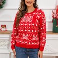 thumbnail image 4 of HAPIMO Savings Womens Cute Heart Sweater Fall Fashion Round Neck Long Sleeve Pullover Casual Knit Ribbed Loose Sweaters Teen Girls Clothes Red S, 4 of 6