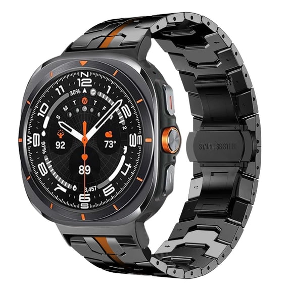Compatible with Samsung Galaxy Watch Ultra Band 47mm(2025/2024), Robust Men Stainless Steel Replacement Link Metal Bracelet