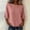 Pink, variant on Women's Scoop Neck 3/4 Sleeve Linen Cotton Gauzy Tops Casual Fall 2026 Tunic Shirts Loose Fit Daily Wear Blouses(Beige,S)