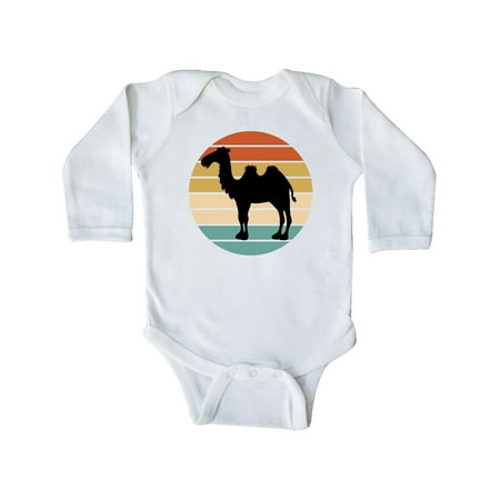

Inktastic Camel Silhouette Retro Sunset Gift Baby Boy or Baby Girl Long Sleeve Bodysuit