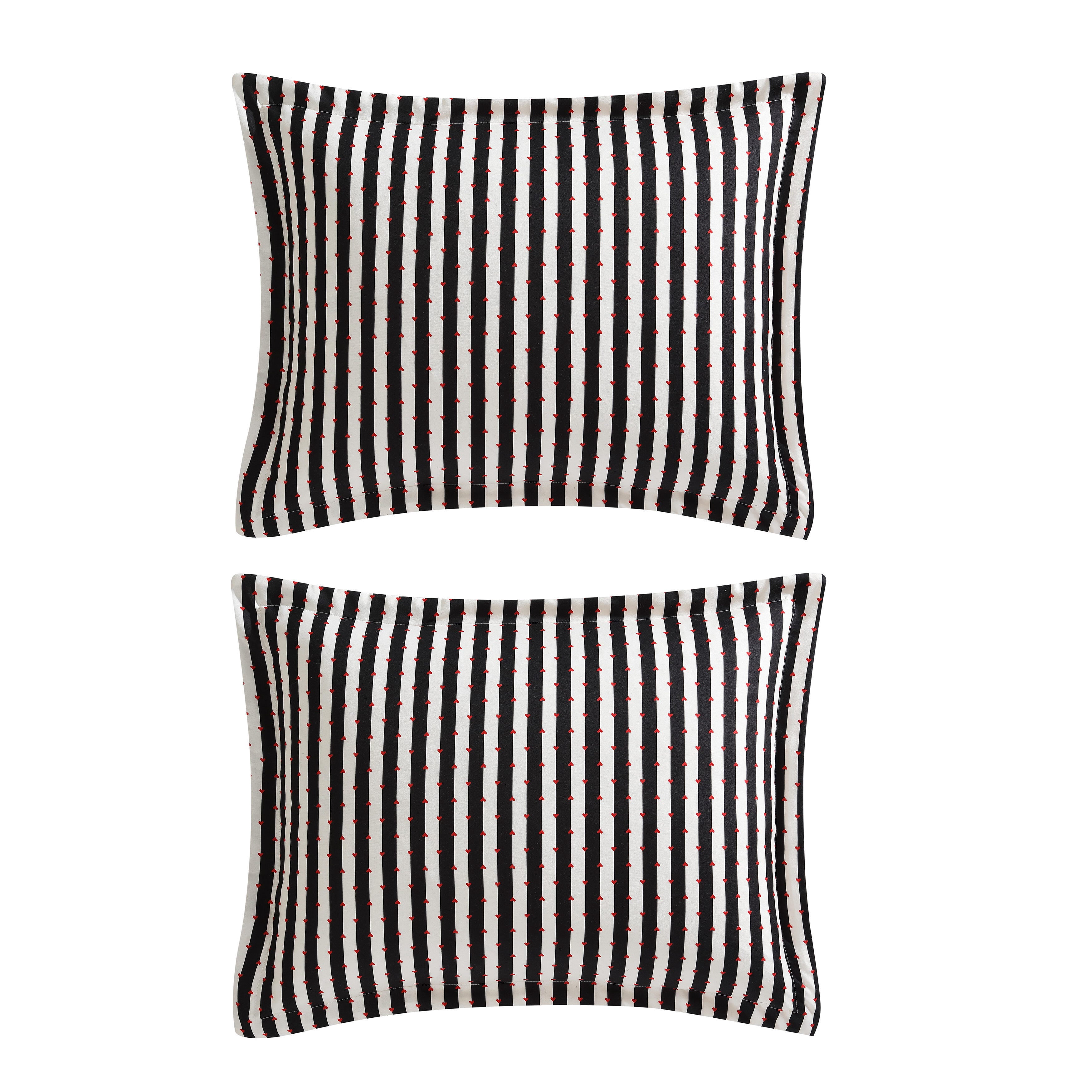 Betsey Johnson - King Duvet Cover, Soft Bedding Set with Matching Shams, Chic Home Decor (Wonderland Stripe Black, King)