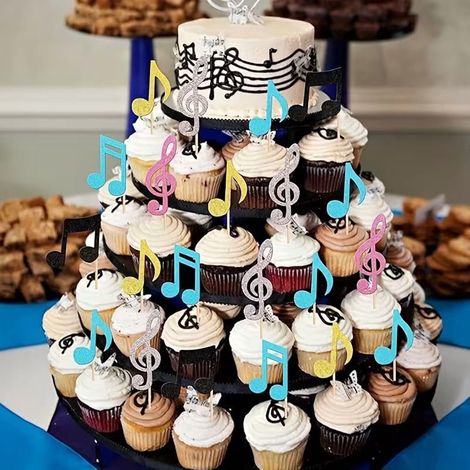 24 Pack Musical Note Cake Picks - Treble Clef & Music Notes for Parties ...