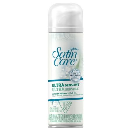 (4 Pack) Gillette Satin Care Ultra Sensitive Women's Shave Gel, 7 (Best Travel Shaving Cream)