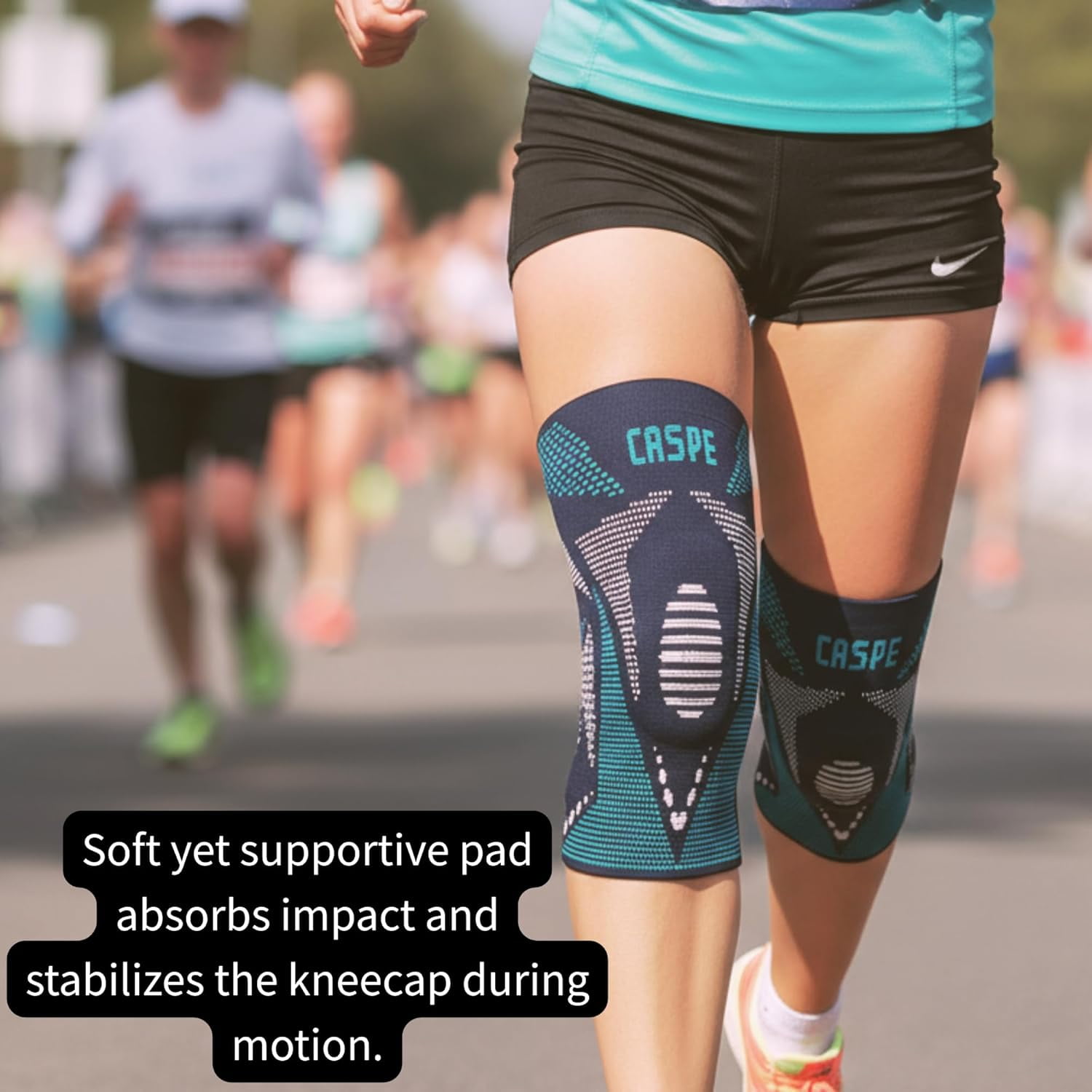 Caspe 1 Pack Compression Knee Brace with Patella Gel Pad & Side Stabilizers – Knee Support Sleeve for Men & Women, Running, Workout & Daily Use