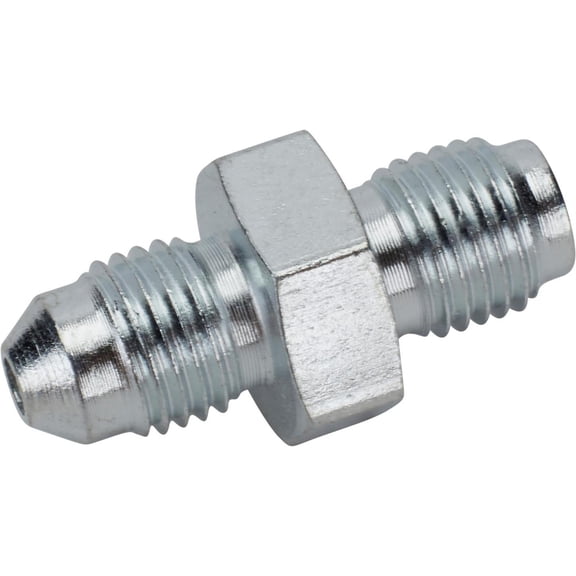 Speedway Motors Steel -3 AN to 9/16-18 Inverted Flare Adapter Fitting Zinc Plated Universal Brake Line Connector Converts 45 Degree IFM to 37 Degree AN