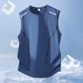 thumbnail image 5 of Qiyinn Men Sleeveless Gym Tank Top Mesh Panel Breathable Quick Dry Workout Athletic Vest with Reflective Stripes Loose Fit Casual Sport Shirt for Adult, 5 of 5