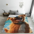 thumbnail image 5 of Honeii Blue Sky Cute Dog Print Fleece Blanket - Throw Blanket for Bed, Sofa, Couch, Camping, and Travel , Microplush Ultra Soft Warm Blanket-50"x40", 5 of 7