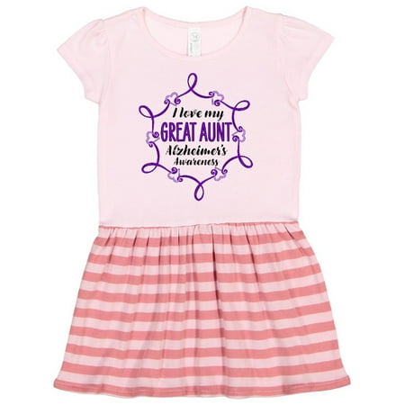 

Inktastic I Love My Great Aunt Alzheimer s Awareness with Purple Heart Gift Toddler Girl Dress