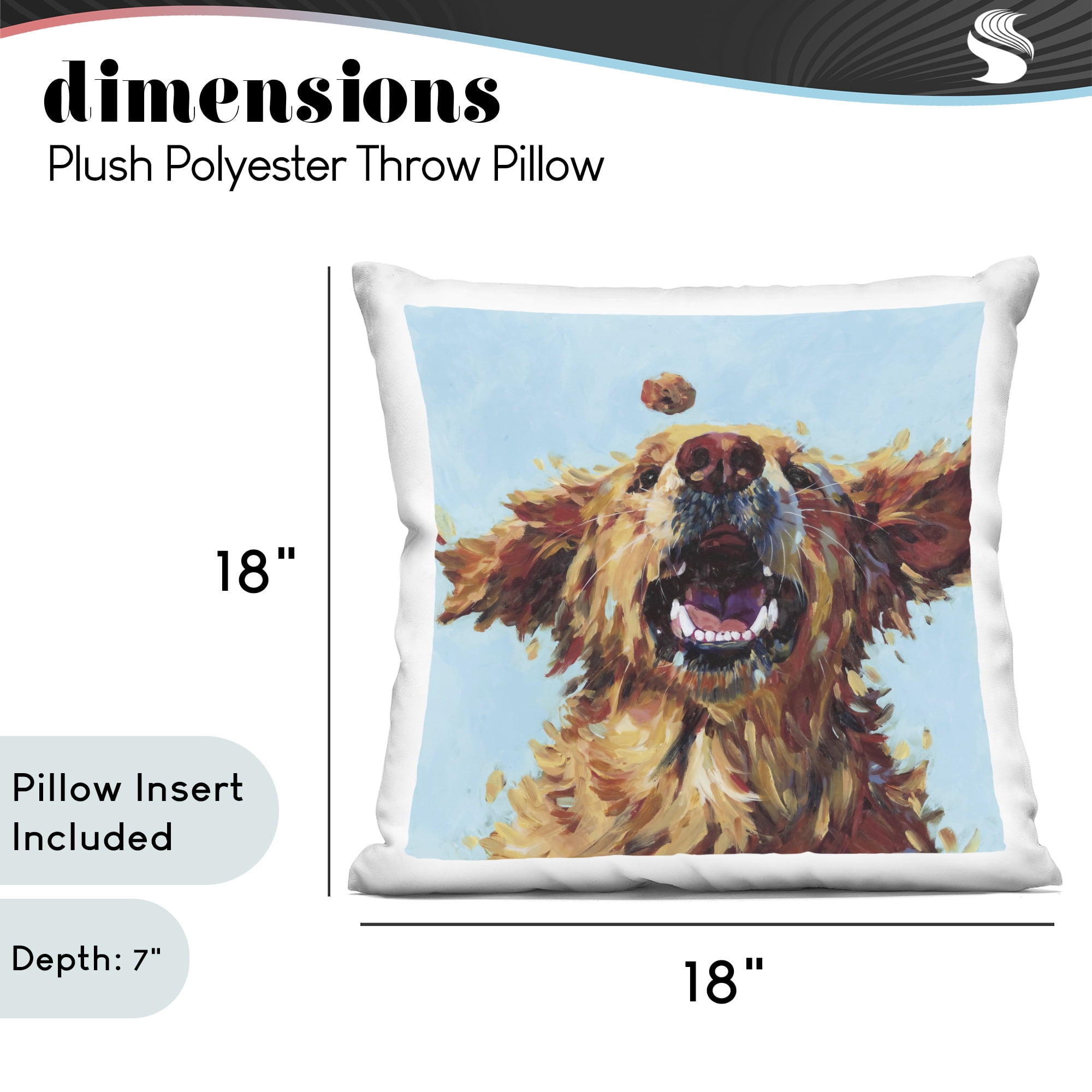 Stupell Industries Treato Loyal Dog Decorative Printed Throw Pillow, design by Studio Bautista, 18 x 7 x 18