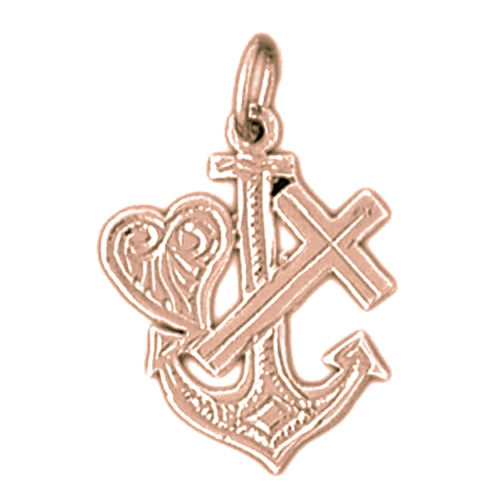 17 mm Jewels Obsession Cross Pendant 14K Rose Gold Cross Pendant