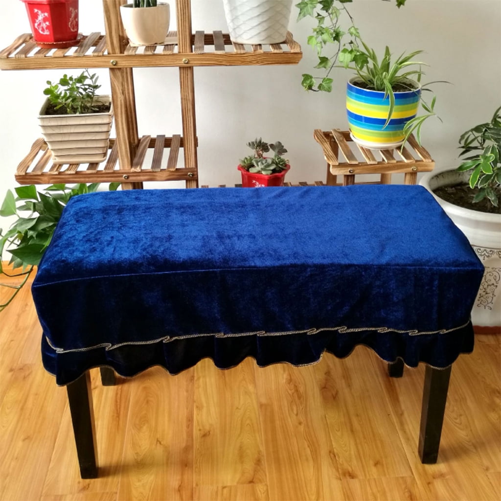 Piano Stool Chair Bench Cover Dustproof Soft Protective Sleeve Black 2-Seat 