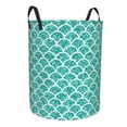 thumbnail image 2 of Balery Aquamarine Glitter1 Round Laundry Basket with Handles Waterproof Freestanding Laundry Hamper for Clothes Toys in the Dorm and Family-Small, 2 of 8