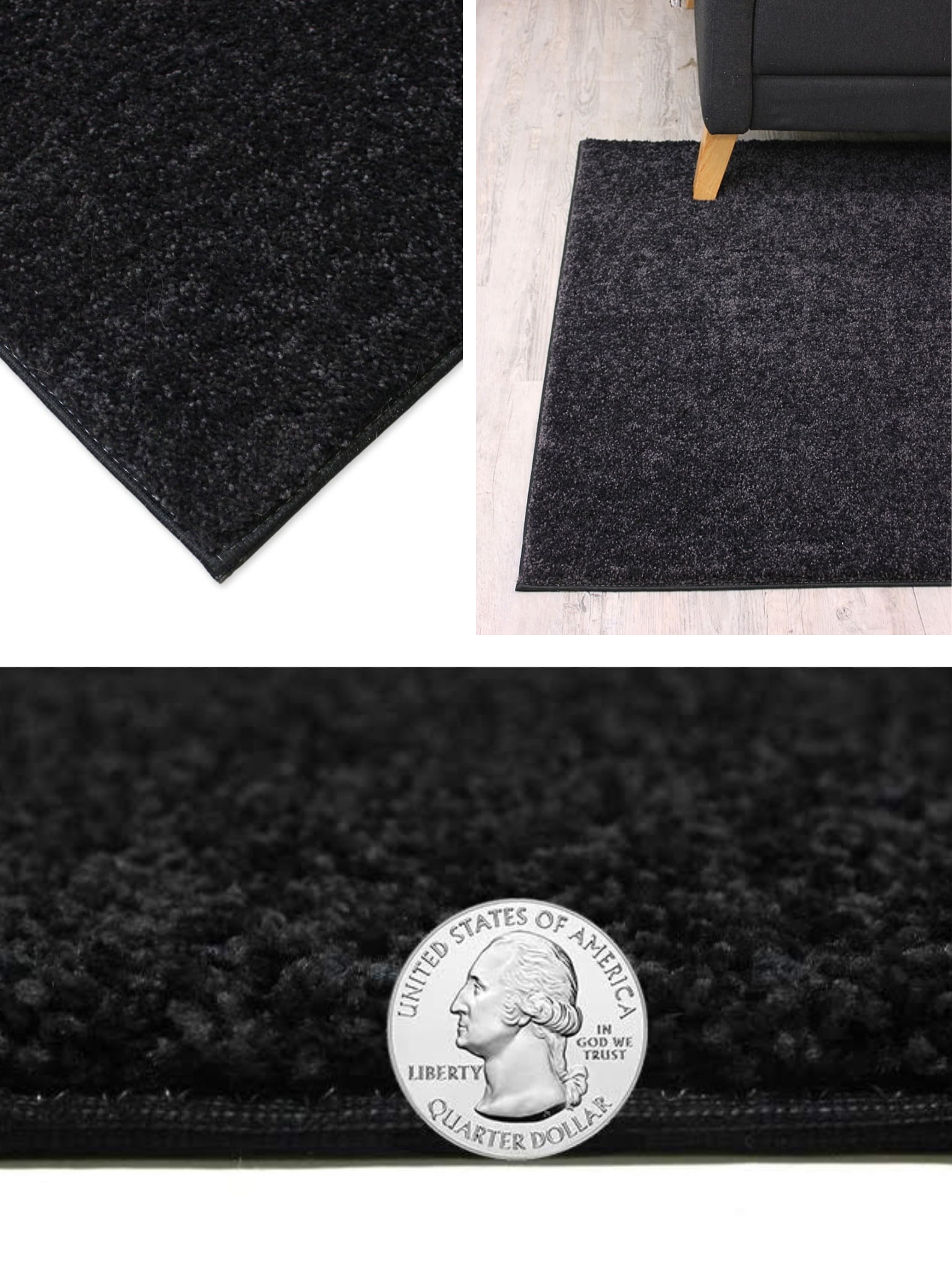 Koeckritz Rugs Kid Crossing Soft Area Rug, 8'x8', Black, for Living Room, Bedroom