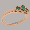 thumbnail image 4 of LBG British Made 9k Rose Gold Real Genuine Emerald Womens Promise Ring - 33 size options - Size 8.25, 4 of 7