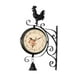thumbnail image 4 of Reloj de pared de doble cara, diseño , silencioso, de hierro, práctico, diseño retro con escultura de pollo para oficina, restaurante y cocina., 4 of 9