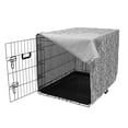 thumbnail image 3 of Eastern Dog Crate Cover, Paisley Design in Sea Waves Shape with Floral Flower Leaves Details Art Print, Easy to Use Pet Kennel Cover for Dogs, 35" x 23" x 27", Black and White, by Ambesonne, 3 of 6
