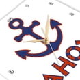 thumbnail image 3 of 3dRose, Ahoy Typography and Anchor Illustration, 15x15 Wall Clock, 3 of 8
