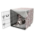 thumbnail image 5 of Pink Floral Dog Crate Cover, Spring Pattern with Magnolia Flowers and Leaves, Easy to Use Pet Kennel Cover Small Dogs Puppies Kittens, 7 Sizes, Pink Grey, by Ambesonne, 5 of 6