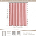 thumbnail image 7 of Zrodlmo Pink Scalloped Shower Curtain with Hooks, Waterproof Thick Linen Textured Fabric Bathroom Curtain, 72"x 72", 7 of 7