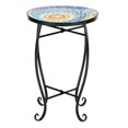 thumbnail image 2 of Hassch Outdoor Side Table, 14 inch Metal Patio Table, Small End Table for Patio, Yard, Porch, Balcony, Garden, Blue Hawaii, 2 of 6