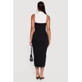 thumbnail image 3 of Women's Layered Look Slit Front Belted Denim Dress, 3 of 3