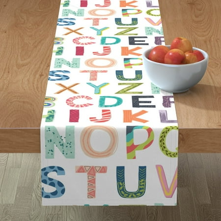 

Cotton Sateen Table Runner 108 - Letters Baby Nursery Kids Fun Whimsical Print Custom Table Linens by Spoonflower