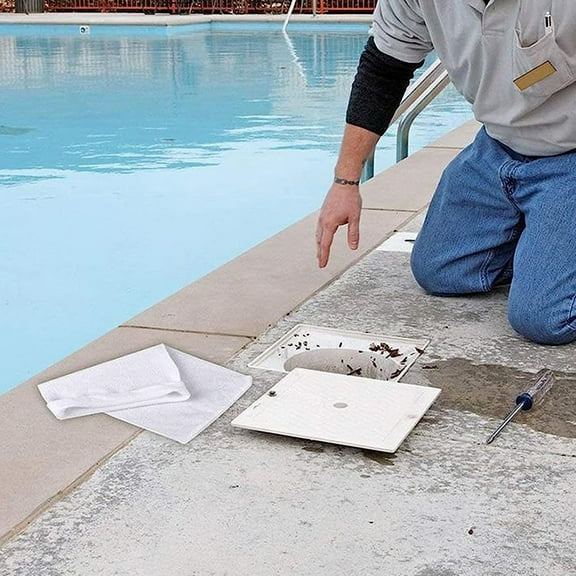 ROSENICE 2Pcs Swimming Pool Skimmer Shield Debris Prevention Easy Replacement White Color Pool Maintenance