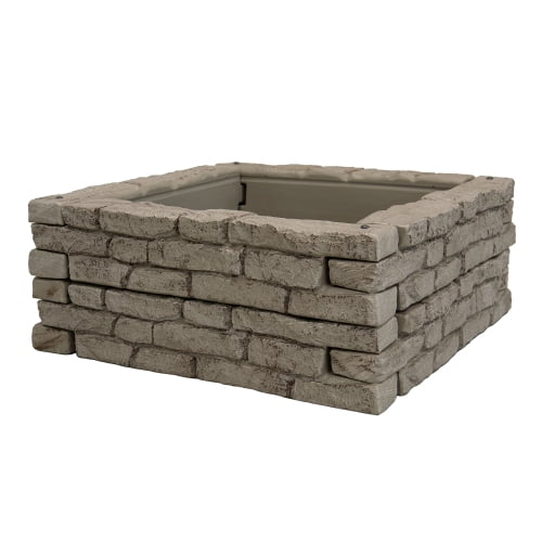 SQUARE ROCKLOCK GARDEN BED w/28"-DSP