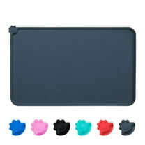 Qishi Waterproof Silicone Pet Feeding Mat for Dogs & Cats-Gray