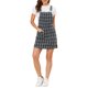 thumbnail image 2 of Vestido de tirantes ajustables de cuadros Inspire Chic para mujer S azul-marrón, 2 of 8