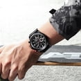 thumbnail image 3 of Men's Watches, Business Casual Chronograph Quartz  Wristwatch Black Leather Strap Watch for Man, 3 of 6